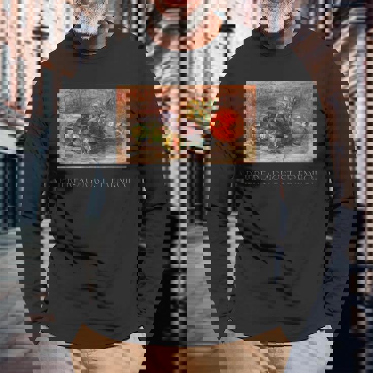 ピエール・オーギュスト・ルノワール作 ザクロとイチジク 長袖Tシャツ 高齢者への贈り物