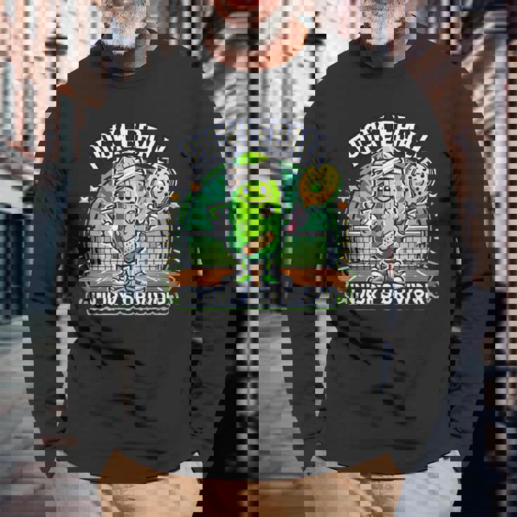 ピックルボール ケガキ サバイバー グルービー ピクルス スポーツ 長袖Tシャツ 高齢者への贈り物