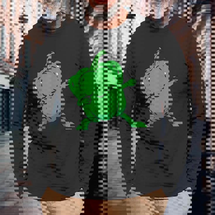 ピーマン ダビングベルペッパー 野菜 愛 ピーマン 長袖Tシャツ 高齢者への贈り物