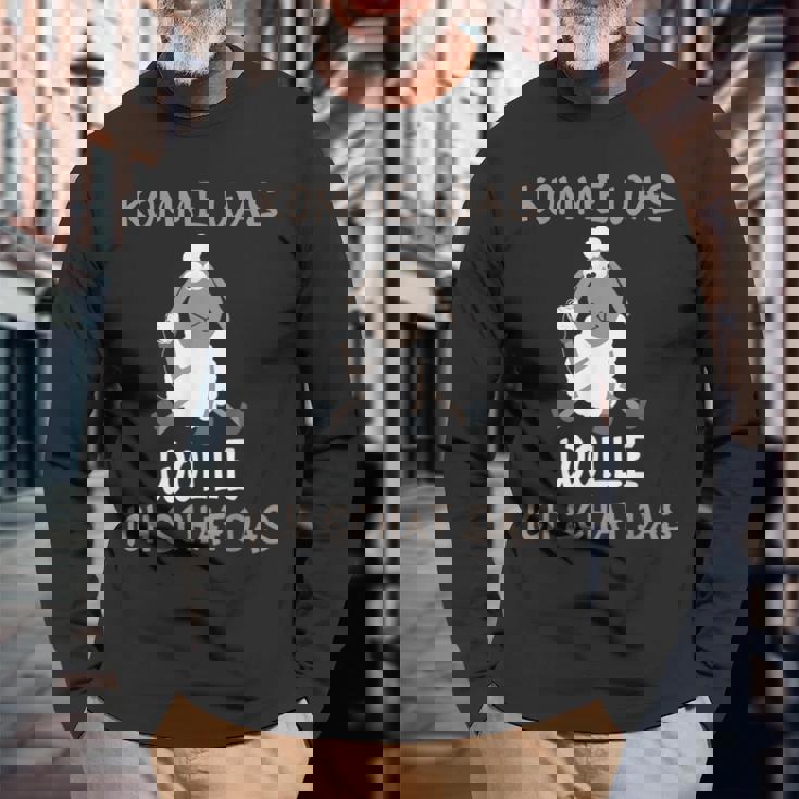 ファーマーファーマーモチベーションさあ羊に何が欲しいの 長袖Tシャツ 高齢者への贈り物