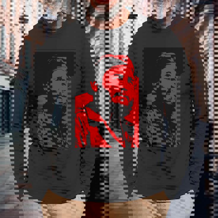 フィデル・カストロ 長袖tシャツ 長袖Tシャツ 高齢者への贈り物