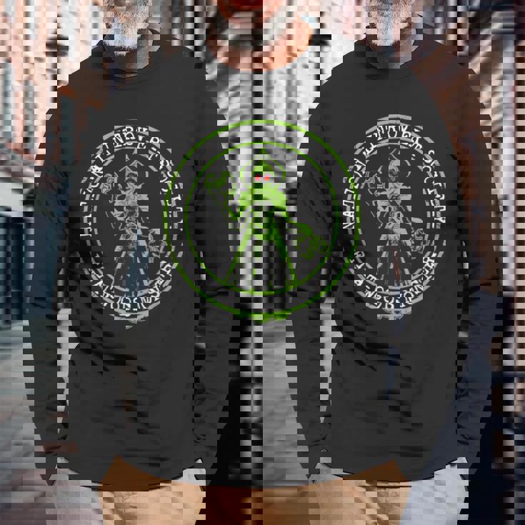 フラットウッズモンスター-国民内向的な社会面白い暗号化 長袖Tシャツ 高齢者への贈り物