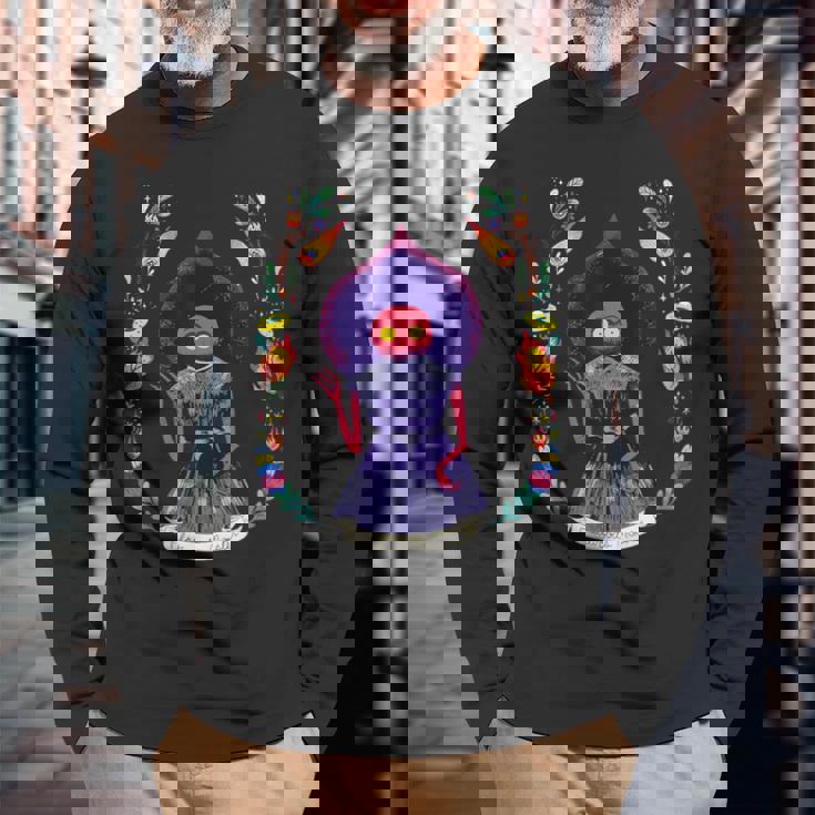 フラットウッドモンスター、レトロエイリアンブラクストン郡wv Cryptid 長袖Tシャツ 高齢者への贈り物