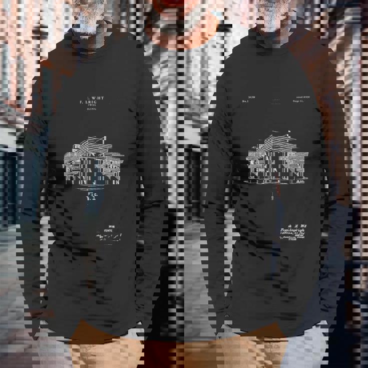 フランク・ロイド特許tシャツ ユニークなtシャツ 長袖Tシャツ 高齢者への贈り物