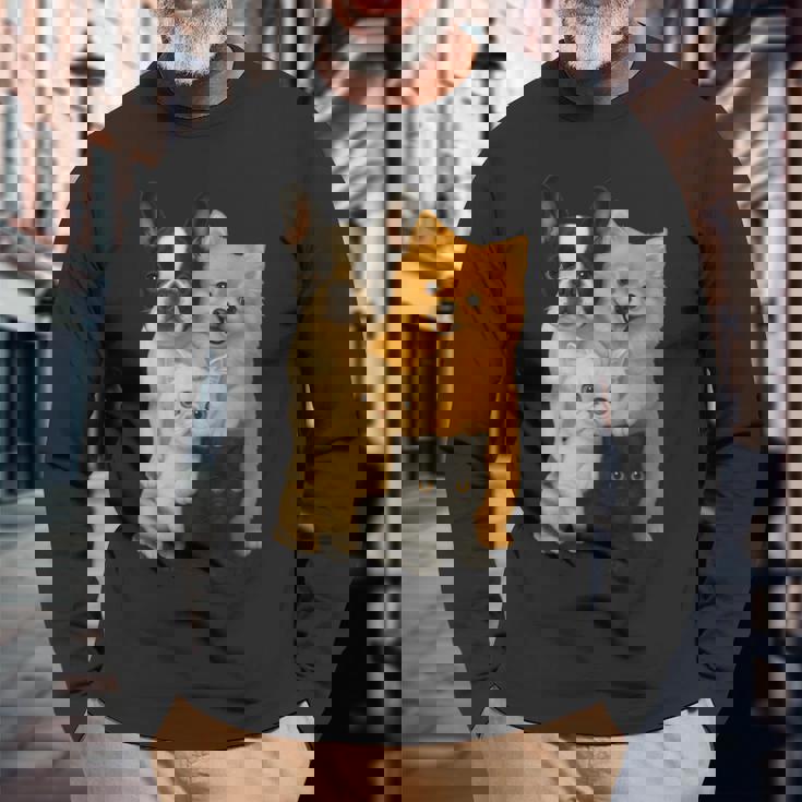 フレンチブルドッグ ポメラニアン エキゾチック ショートヘア マンチキン 猫 長袖Tシャツ 高齢者への贈り物