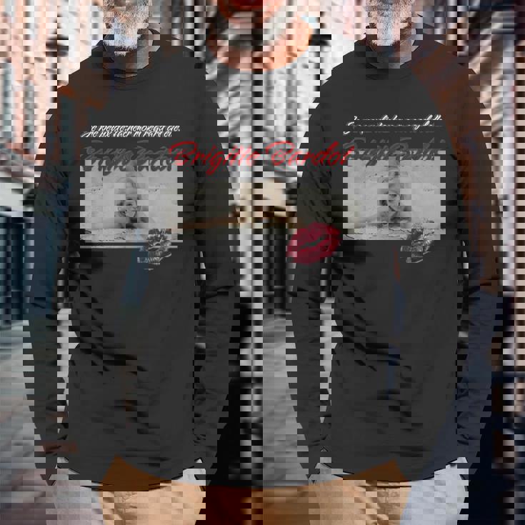 ブリジットバルドー_001 長袖Tシャツ 高齢者への贈り物