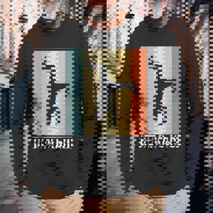 ブレイクダンス I レトロ I ダンサー ヒップホップダンス ブレイクダンス 長袖Tシャツ 高齢者への贈り物