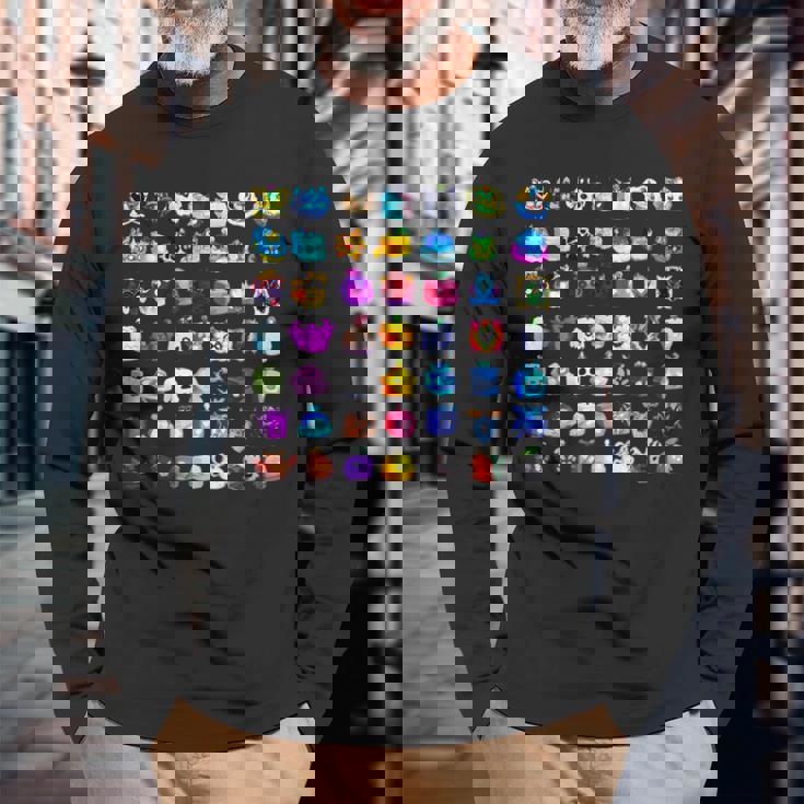 ブロックスフルーツオールフルーツ 長袖Tシャツ 高齢者への贈り物