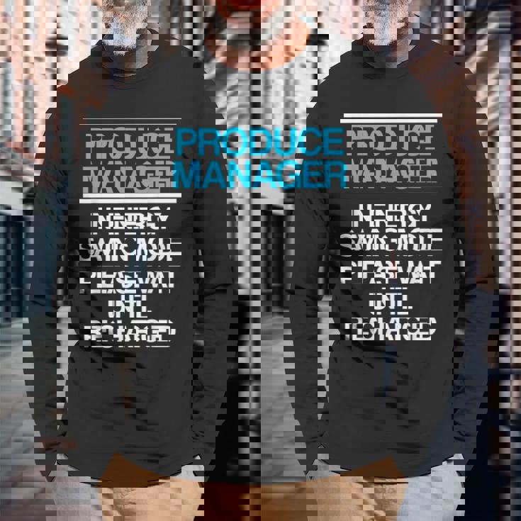 プロデュースマネージャー 食料品店スーパーバイザー 長袖Tシャツ 高齢者への贈り物