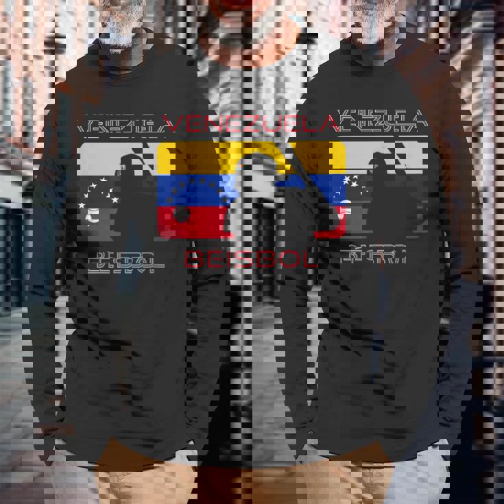 ベネズエラ Beisbol 野球旗 ベネズエラ スポーツファンen 長袖Tシャツ 高齢者への贈り物