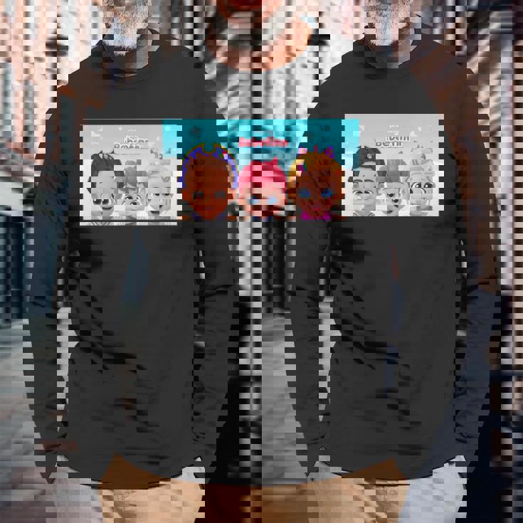 ベベフィクンででししし・良し・キッメンズ・ネガーマンズ 長袖Tシャツ 高齢者への贈り物