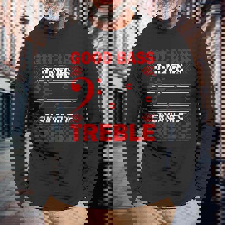 ベース ギター ミュージシャン ロックバンド Edm ミュージック ベーシスト プレーヤー 長袖Tシャツ 高齢者への贈り物