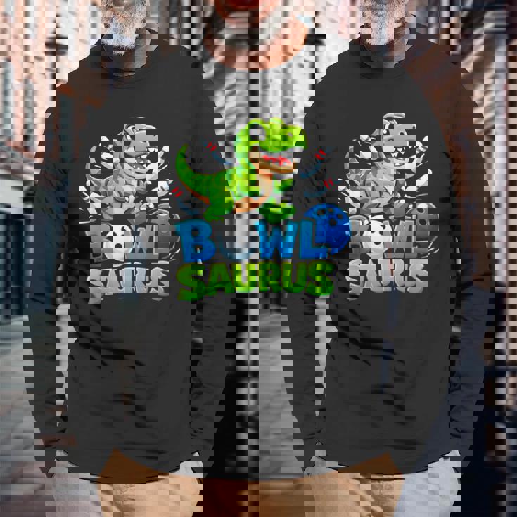 ボウリング 恐竜 Tレックス キュート グラフィック キッズ 幼児 男の子 ボウラー 長袖Tシャツ 高齢者への贈り物