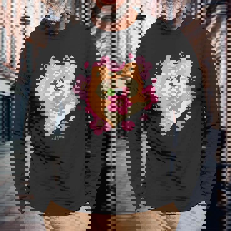 ボンレス犬とボンレス猫 桜 ボンレス犬 長袖Tシャツ 高齢者への贈り物