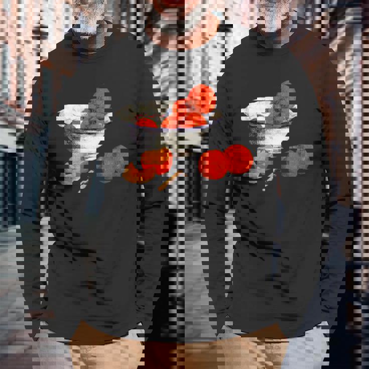 ポール・ゴーギャン 静物画 オレンジデザイン 長袖Tシャツ 高齢者への贈り物