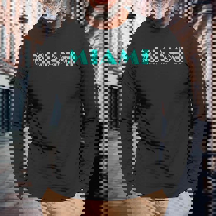 マイアミ80年代バイス 長袖Tシャツ 高齢者への贈り物