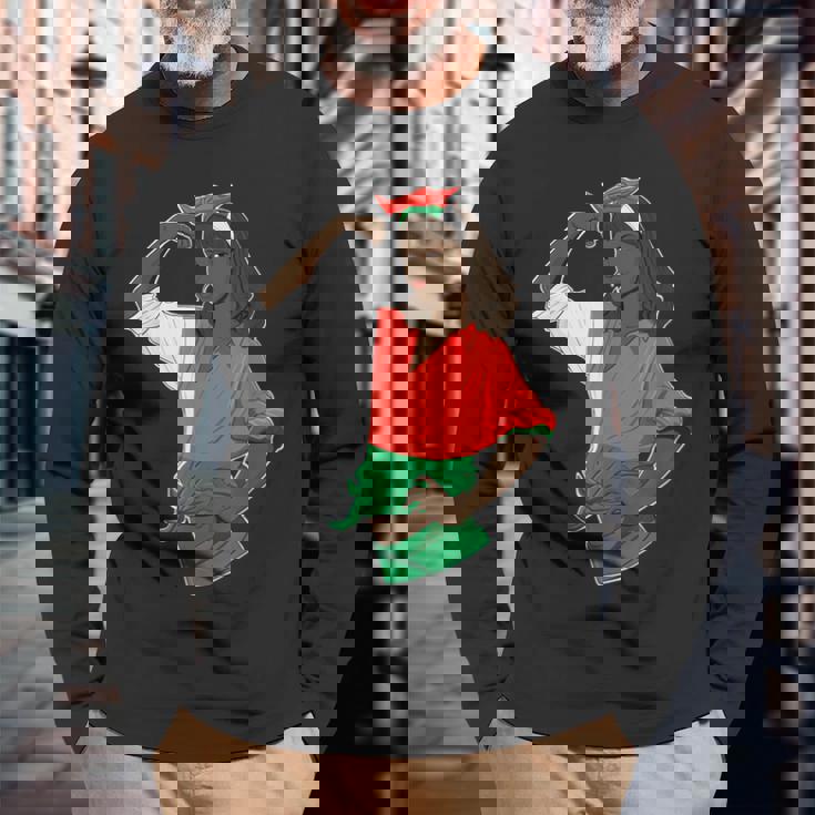 マダガスカルガール アンブレイカブル・アイ マダガスカル 長袖Tシャツ 高齢者への贈り物