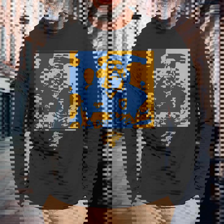 マラドーナボカアブストラクト 長袖tシャツ 長袖Tシャツ 高齢者への贈り物