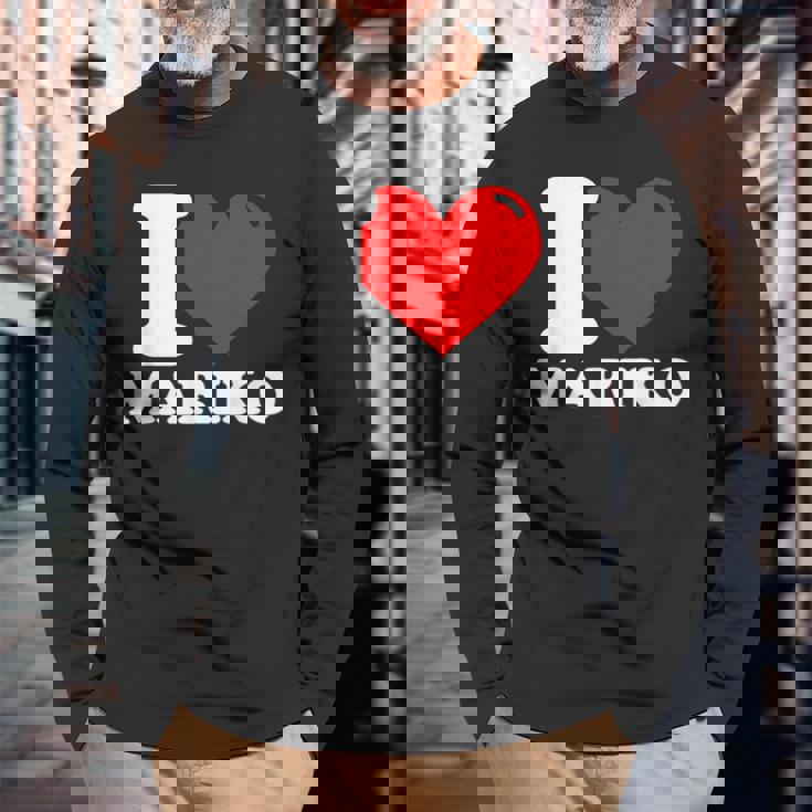 マリコという名前が大好きです 長袖Tシャツ 高齢者への贈り物