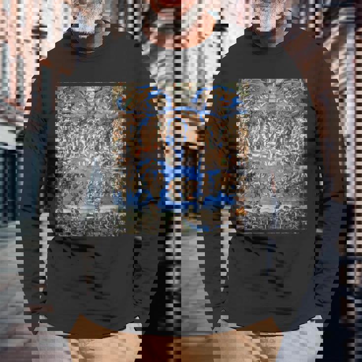 ミケランジェロ 最後の審判 フレスコ画 1536-1541 年の作品 長袖Tシャツ 高齢者への贈り物