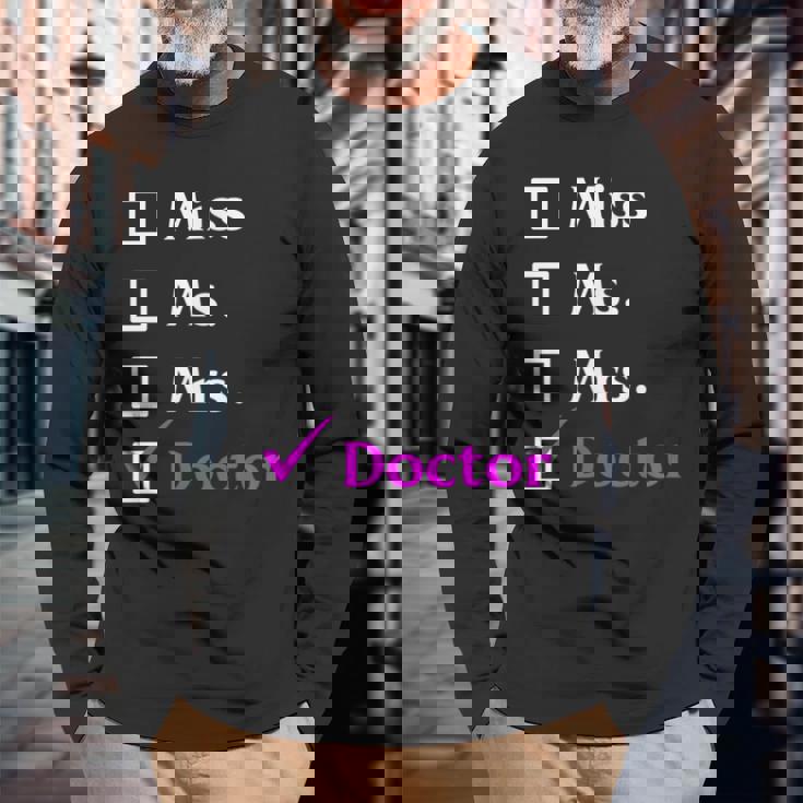 ミス・ミセス・ドクター 長袖Tシャツ 高齢者への贈り物