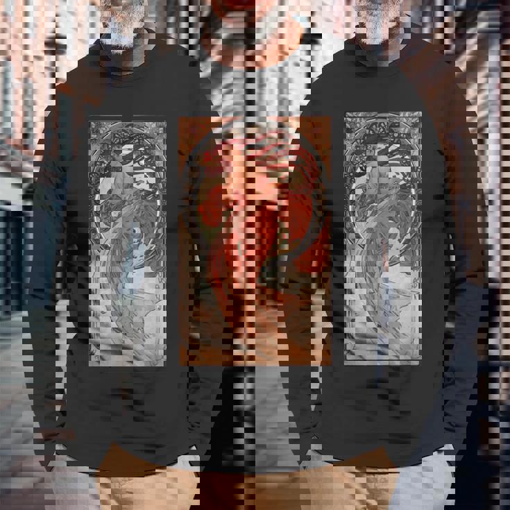 ミュシャの踊り 長袖Tシャツ 高齢者への贈り物