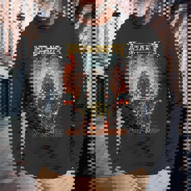 メガデス 新世界秩序 長袖tシャツ 長袖Tシャツ 高齢者への贈り物