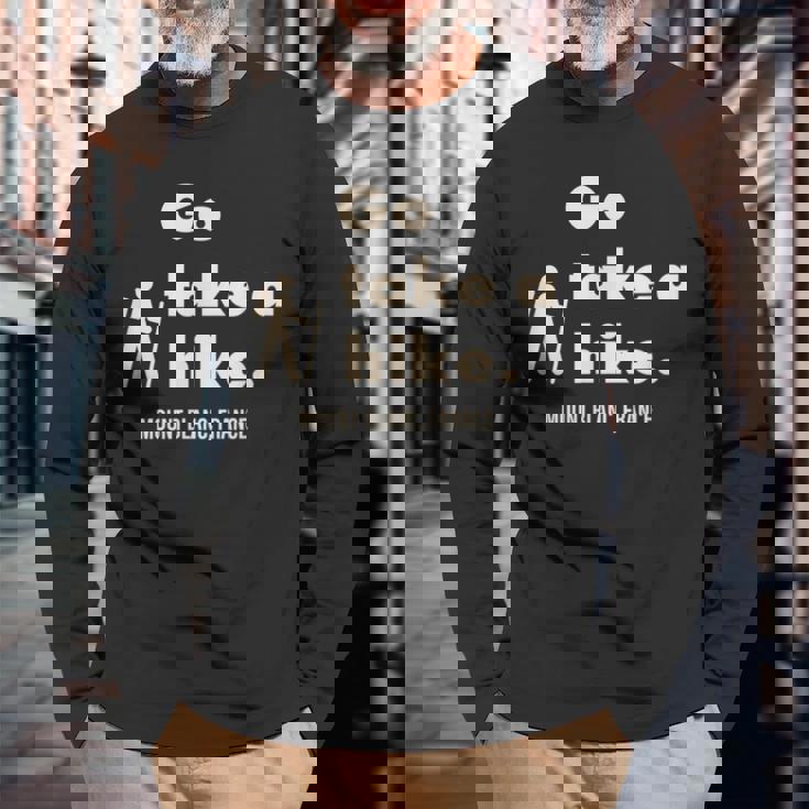 モンブランフランスgo Take A Hike レトロ 長袖Tシャツ 高齢者への贈り物