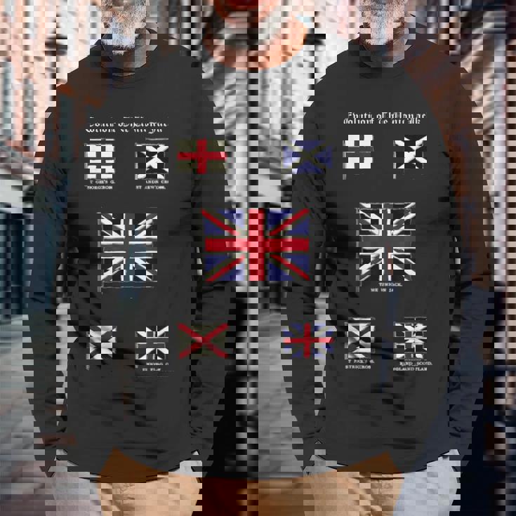 ユニオンジャックの進化 長袖Tシャツ 高齢者への贈り物