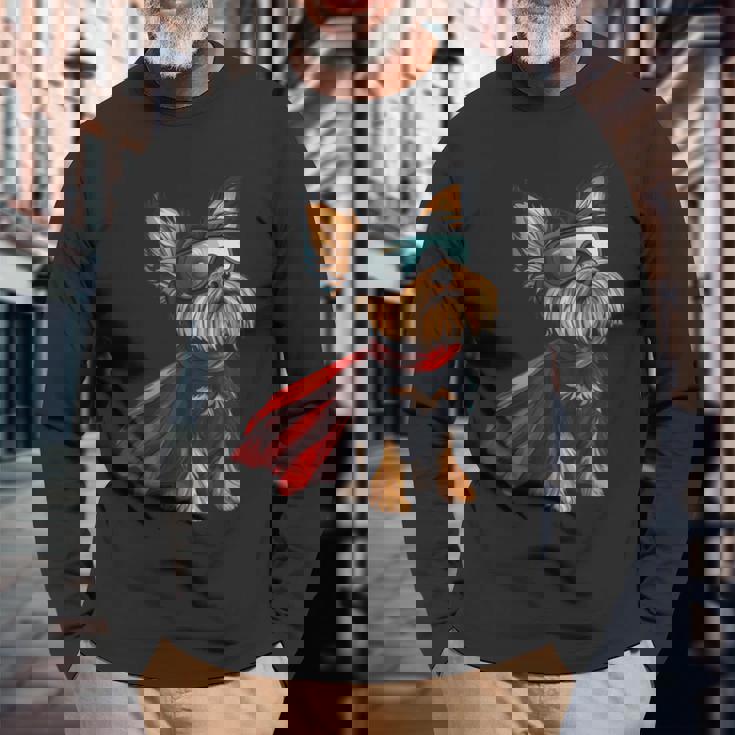 ヨークシャーテリア犬 ヨークシャーテリア 長袖Tシャツ 高齢者への贈り物