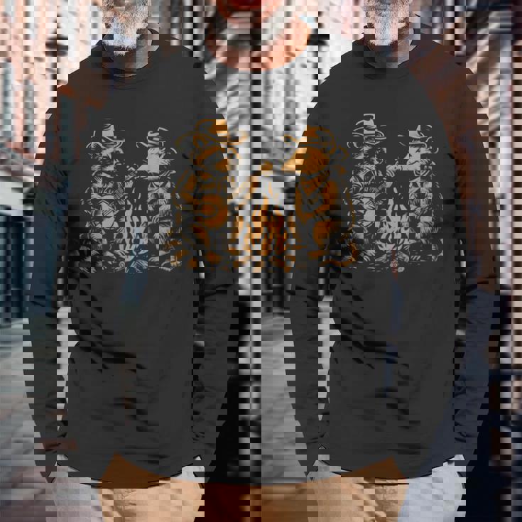 ラクーンバンジョーブルーグラスカントリーミュージック 長袖Tシャツ 高齢者への贈り物