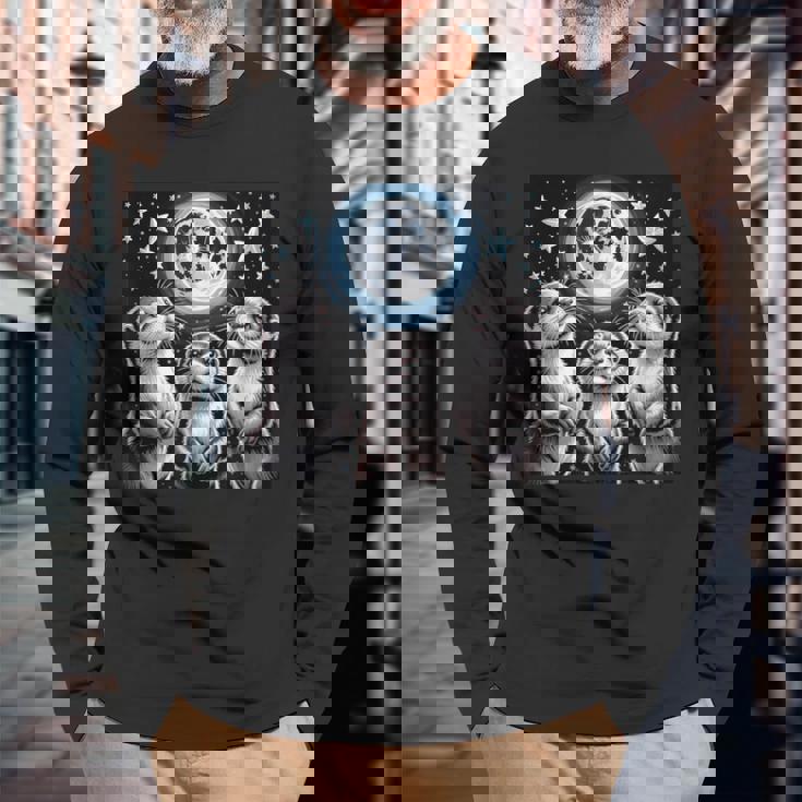 ラッコ マーチ カワウソ ハウリング 月 ヴィンテージ ラッコ 長袖Tシャツ 高齢者への贈り物