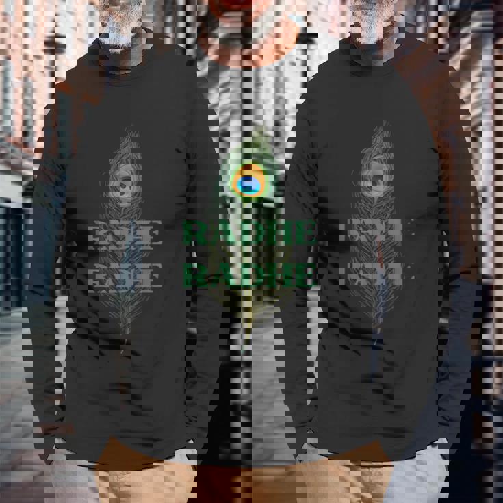 ラデ ラデ ヒンディー語 インド ブラジュ 表現 挨拶 クリシュナ 長袖Tシャツ 高齢者への贈り物