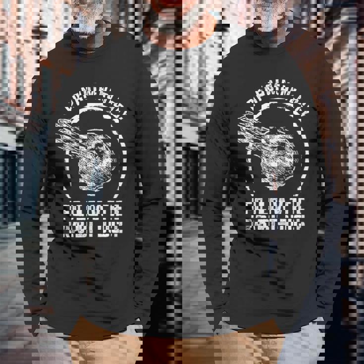 ラビットダックに従う ウィトゲンシュタインの哲学 長袖Tシャツ 高齢者への贈り物