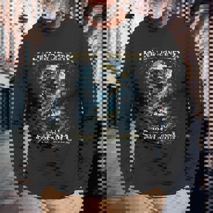 ラーテルは私のスピリットアニマルです 野生動物愛好家 長袖Tシャツ 高齢者への贈り物