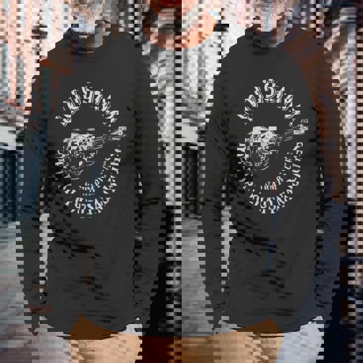 ルイジアナ スワンプ ブルースアメリカンギター 音楽 ビンテージ 長袖tシャツ 長袖Tシャツ 高齢者への贈り物