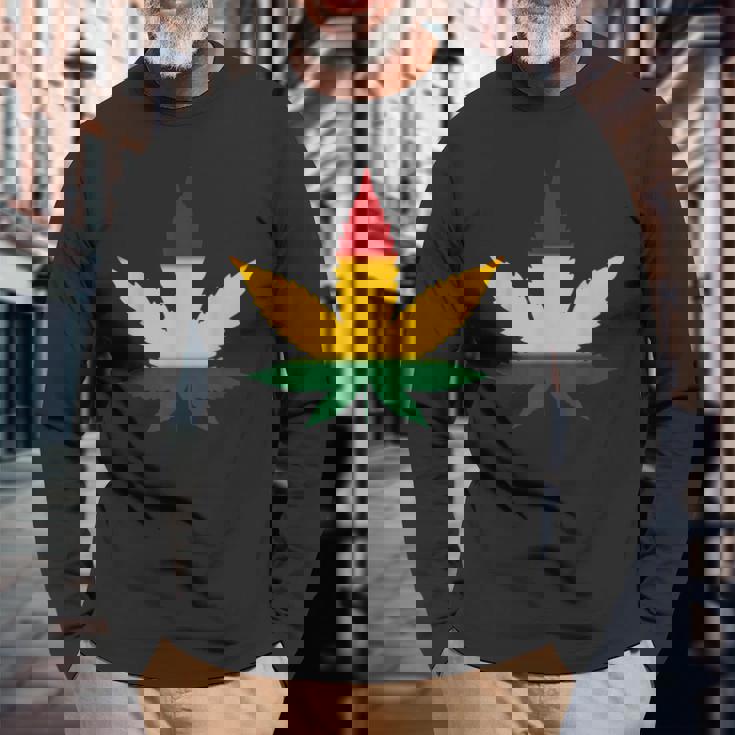 レゲエtシャツとラスタカラーtシャツ メンズ 長袖Tシャツ 高齢者への贈り物