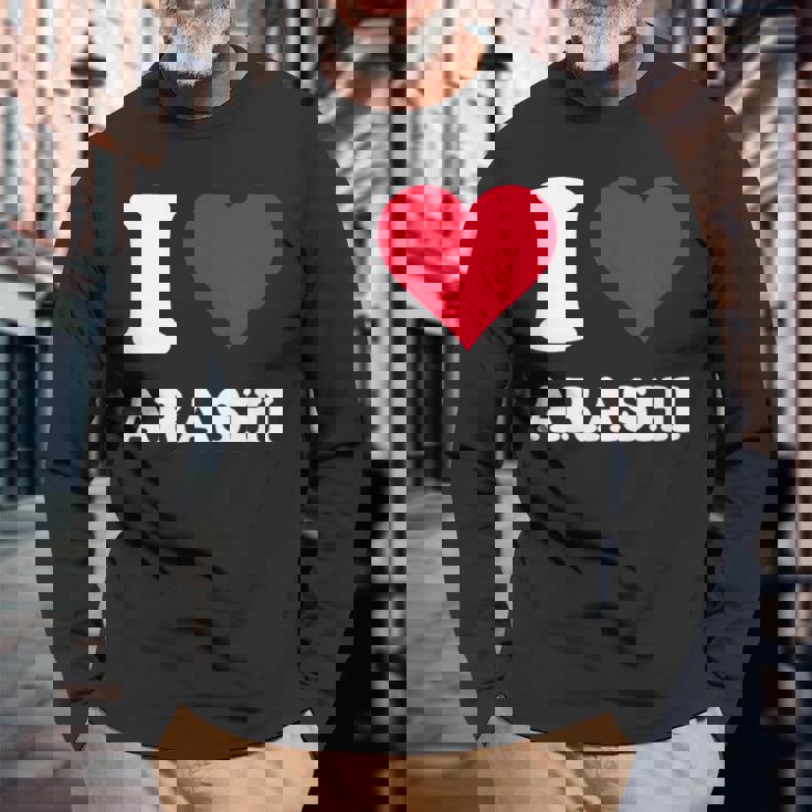 レッドハート I Love Arashi 長袖Tシャツ 高齢者への贈り物