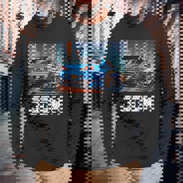 レトロ Jdm 日本ドリフトレース チューニングカー 東京スカイライン ギフト 長袖tシャツ 長袖Tシャツ 高齢者への贈り物