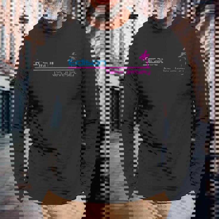レトロ エジソン ニュージャージー 長袖Tシャツ 高齢者への贈り物