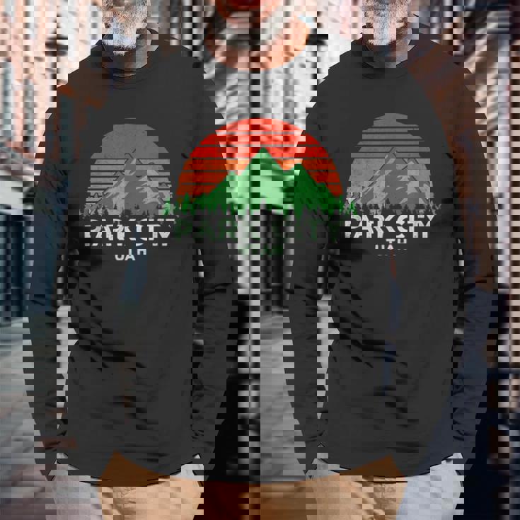 レトロ ヴィンテージ パークシティデザイン パークシティギフト 長袖Tシャツ 高齢者への贈り物