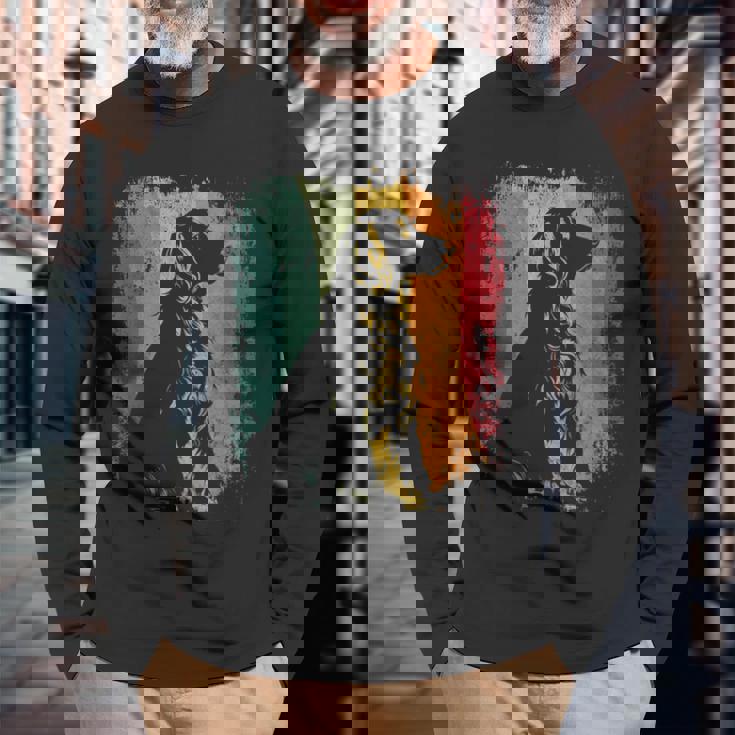 レトロヴィンテージドッグデザインイングリッシュコッカースパニエル 長袖Tシャツ 高齢者への贈り物