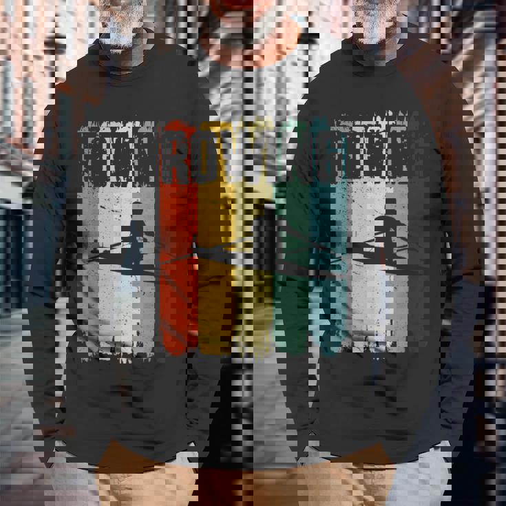 ロウイングスポーツ。レトロビンテージ。Rowing Crew（ローイングクルー 長袖Tシャツ 高齢者への贈り物