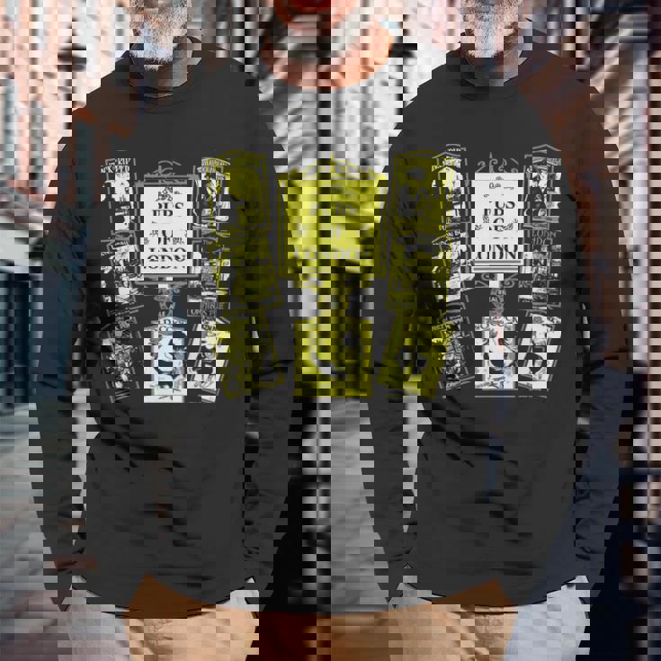 ロンドンスプラッシュパブ・オブ・ロンドン 長袖Tシャツ 高齢者への贈り物