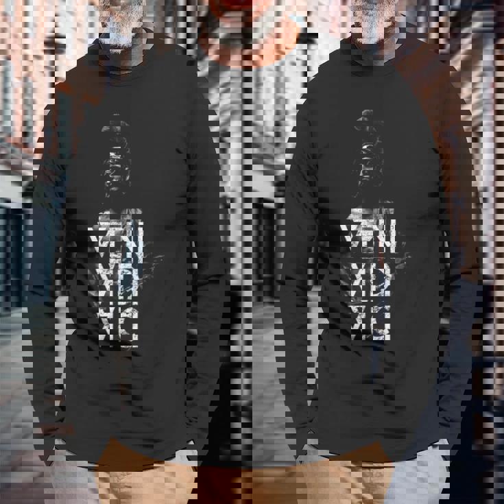 ローマ兵士 ヘルメット ガレア・ヴェニ・ヴィディ・ヴィチ 古代ローマ 長袖Tシャツ 高齢者への贈り物