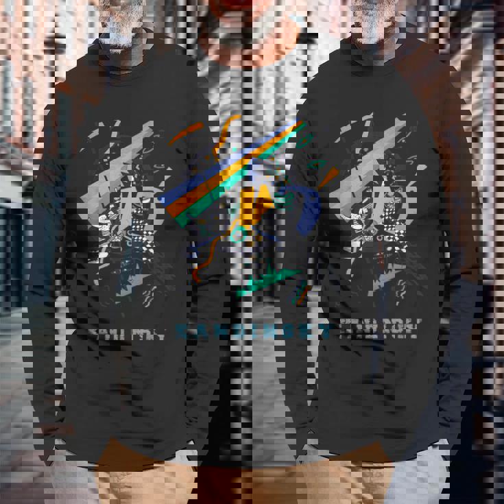 ワシリー・カンディンスキー抽象アートスモールワールドiv 長袖Tシャツ 高齢者への贈り物