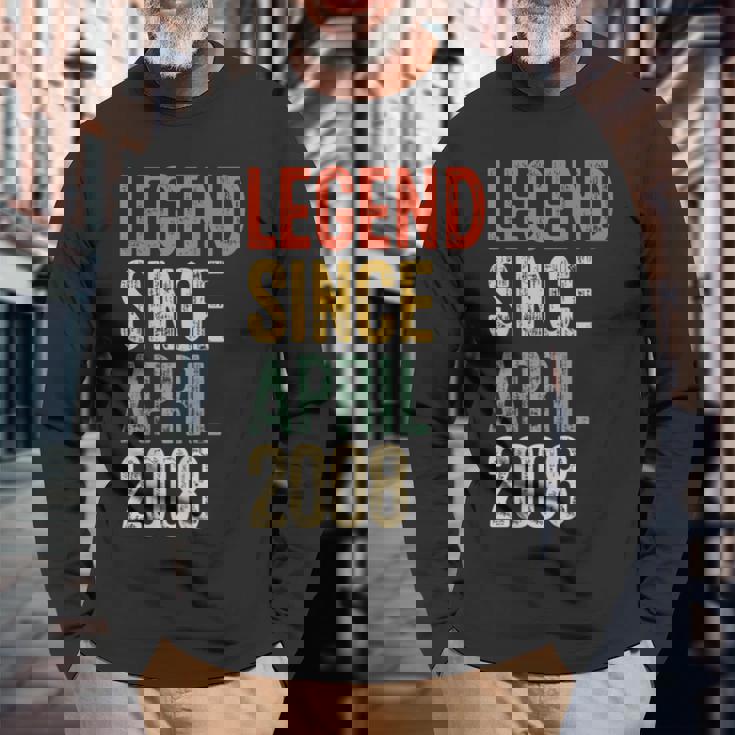 ヴィンテージ 18歳の誕生日デコレーション メンズ 18歳 2008年 18歳の誕生日 長袖Tシャツ 高齢者への贈り物