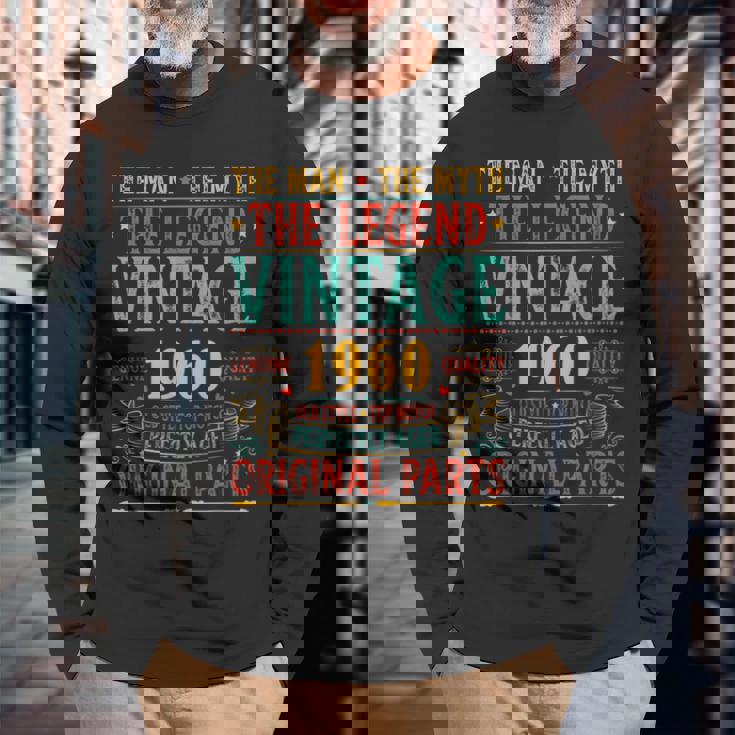 ヴィンテージ 1960 男性用 レトロ 面白い 1960 誕生日 長袖Tシャツ 高齢者への贈り物