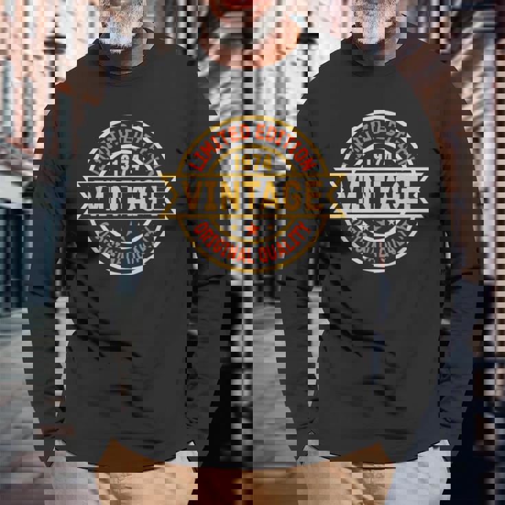 ヴィンテージ 1974 メンズ 限定版 Bday 1974 誕生日 長袖Tシャツ 高齢者への贈り物