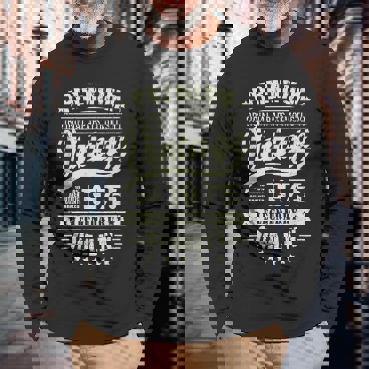 ヴィンテージ 1975 男性用 レトロ 面白い 1975 誕生日 長袖Tシャツ 高齢者への贈り物